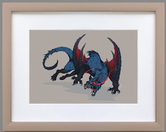 モンスターハンター風リオレイアンアートプリント - Etsy 日本