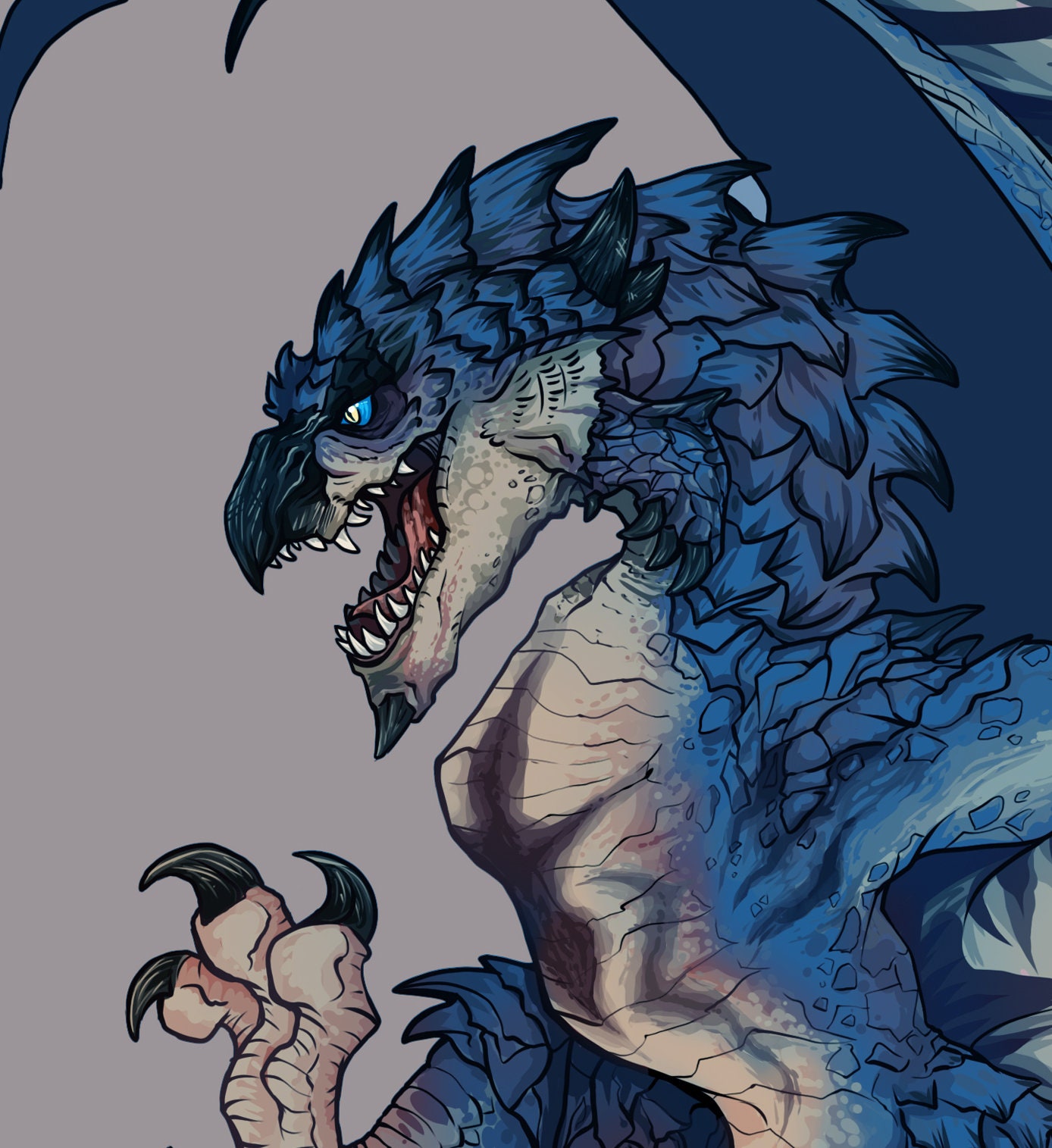 Monster Hunter AZURE RATHALOS Art Print Etsy