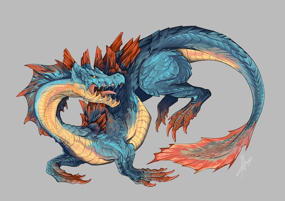 モンスターハンターライズラギアクルス　バルファルク　 油絵 モンスターハンター ラギアクルス アートプリント ポスター ファン