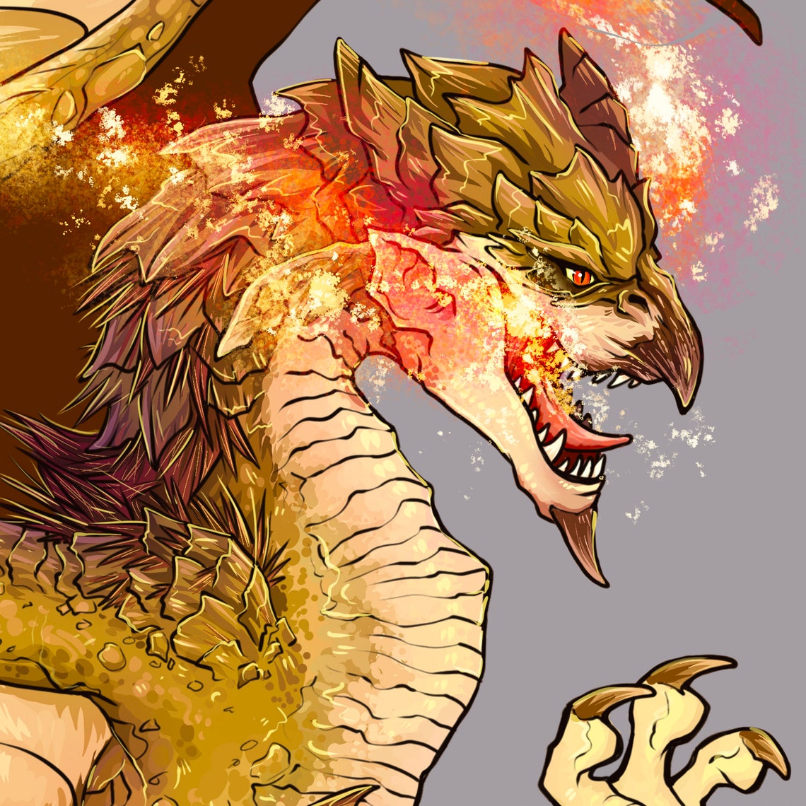 Monster Hunter GOLD RATHIAN Art Print - Etsy Australia