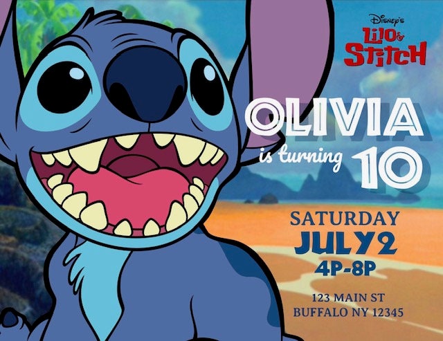 Stitch Personalized Invitation | Etsy