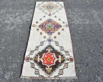 Turkish Rug Organic Rug Herki Rug 2.7x12.1 ft Hallway Rug Antique Rug Oriental Rug Code 8674 Vintage Rug Runner Rug Kitchen Rug