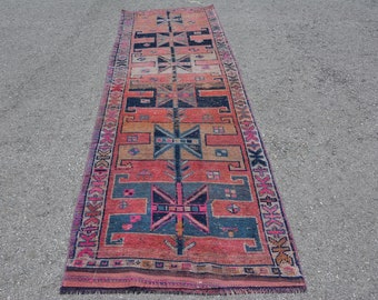 Turkish Rug Organic Rug Herki Rug 2.7x12.1 ft Hallway Rug Antique Rug Oriental Rug Code 8674 Vintage Rug Runner Rug Kitchen Rug