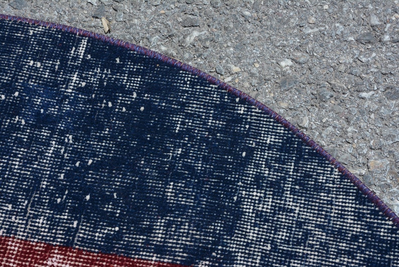 Red Rug, Round Rug, Circle Rug, Small Rug, Antique Rug, 3.9'x3.9