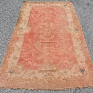 Beige Home Decor  Rug, Vintage Rug, Turkish Rug, 4.2x7.6 ft Area Rug, Turkish Area Rug, Antique Rugs, Rugs For Area, Decorative Dining Room