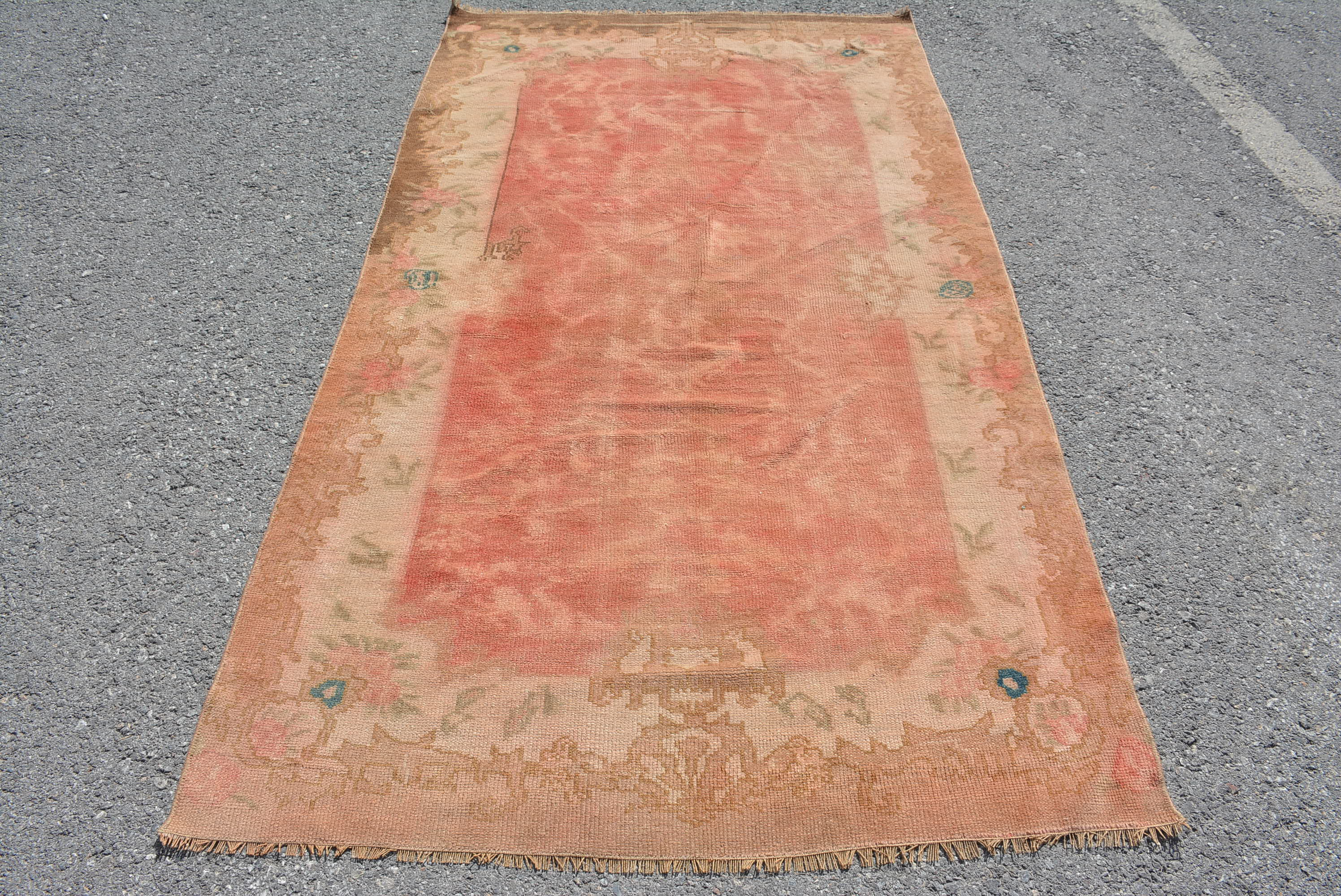 ベージュのホームデコレーションラグ、ヴィンテージラグ、トルコラグ