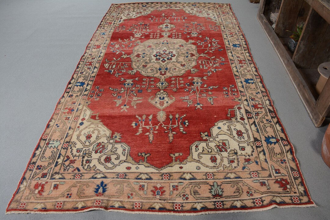 Large Turkish Rug Vintage Rug, Large Rugs, Turkish Rug, Oushak Rug, Rugs for Living Room ...