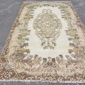 Turkish Rug, Rugs For Bedroom, Vintage Rug, Antique Rug, 5.5x9.4 ft Large Rug, Beige Bedroom Rugs, Large Wool Rug, Handmade Salon Rugs