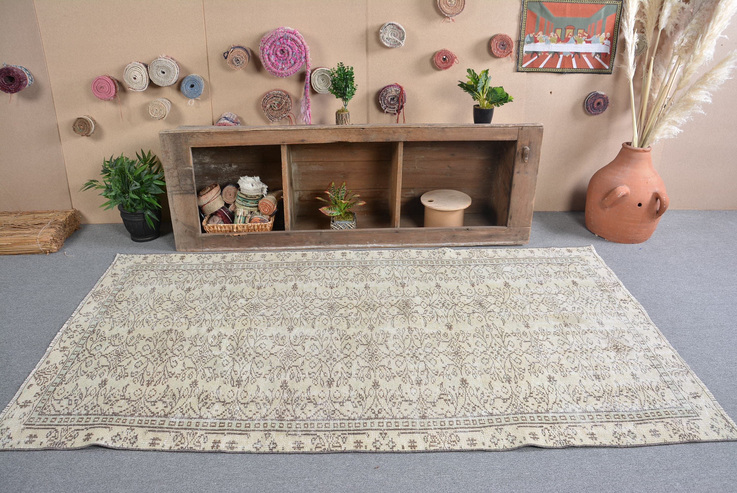 4.3x7.9フィートのエリアラグ、ヴィンテージラグ、トルコラグ