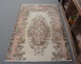 ヴィンテージラグ、トルコラグ、4x6 アクセントラグ、ウシャクラグ