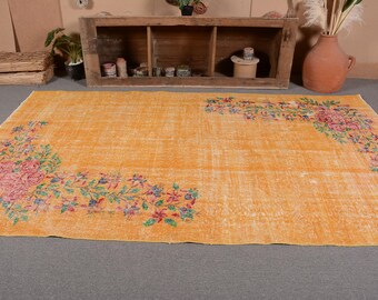 ヴィンテージラグ、トルコラグ、6x10インチの大型ラグ、アンティーク