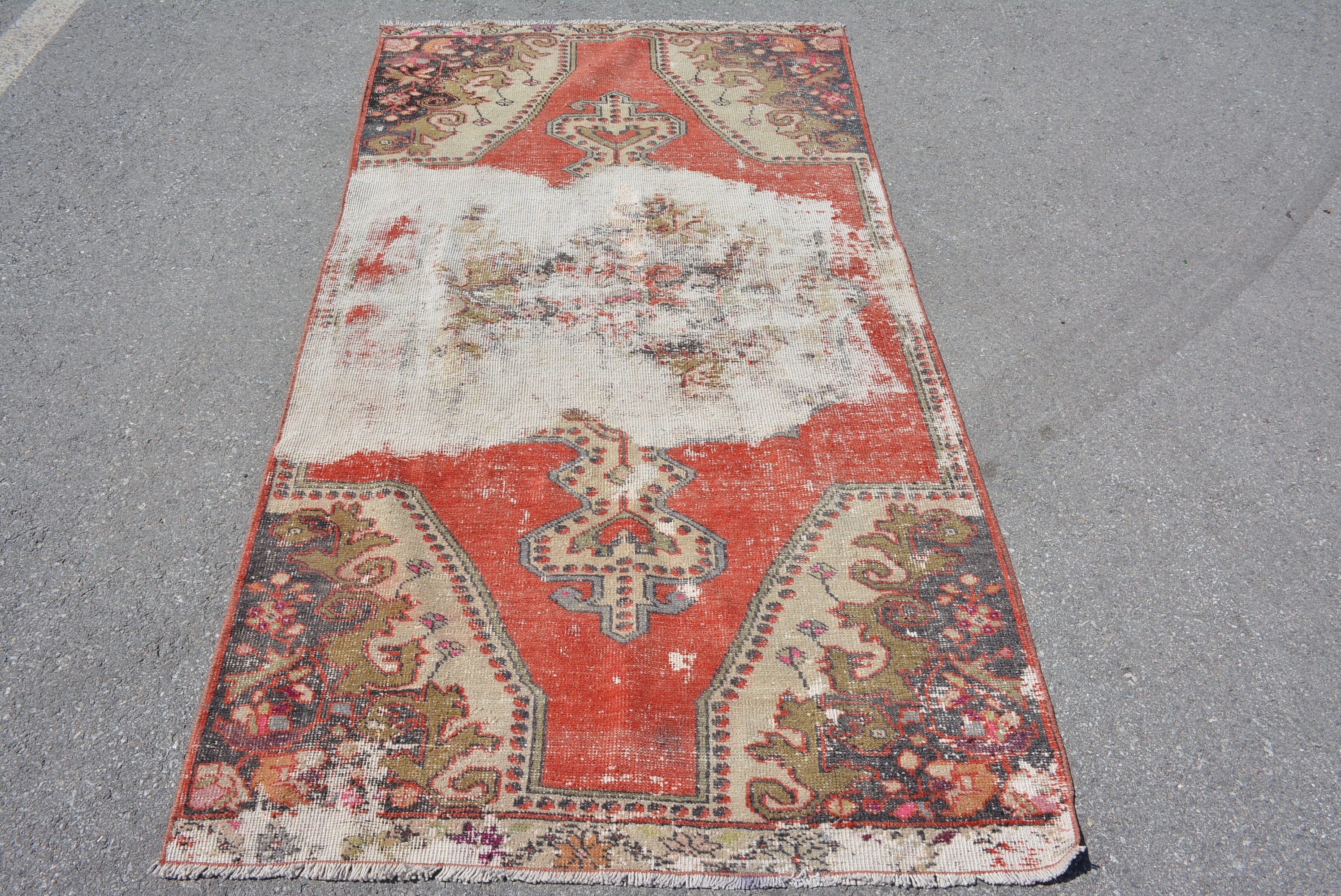 Turkish Rug, Vintage Rug, 3.6x6.8 Ft, Oriental Rug, Anatolian Rug