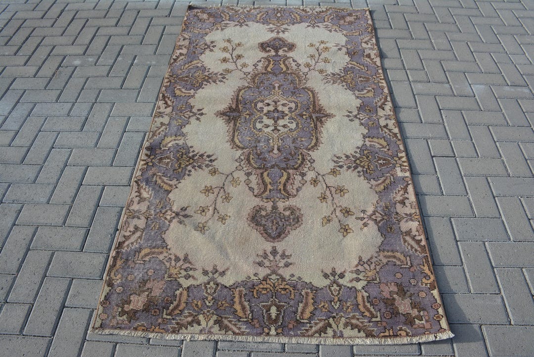 Buy Vintage Turkish Rug, 109x199cm, 4x7ft Online in India - Etsy