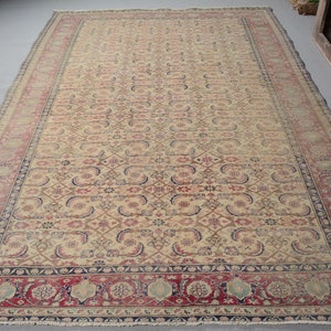 Large Rug, Turkish Rug, Vintage Rug, Antique Rug, Rugs For Dining Room, 6.3x9.4 ft Red Rug, Floor Rug, Large Turkish Rug,