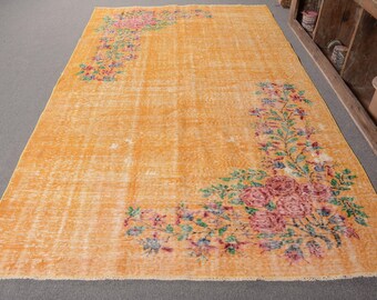 ヴィンテージラグ、トルコラグ、6x10インチの大型ラグ、アンティーク