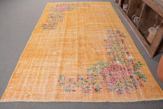 ヴィンテージラグ、トルコラグ、6x10インチの大型ラグ、アンティーク