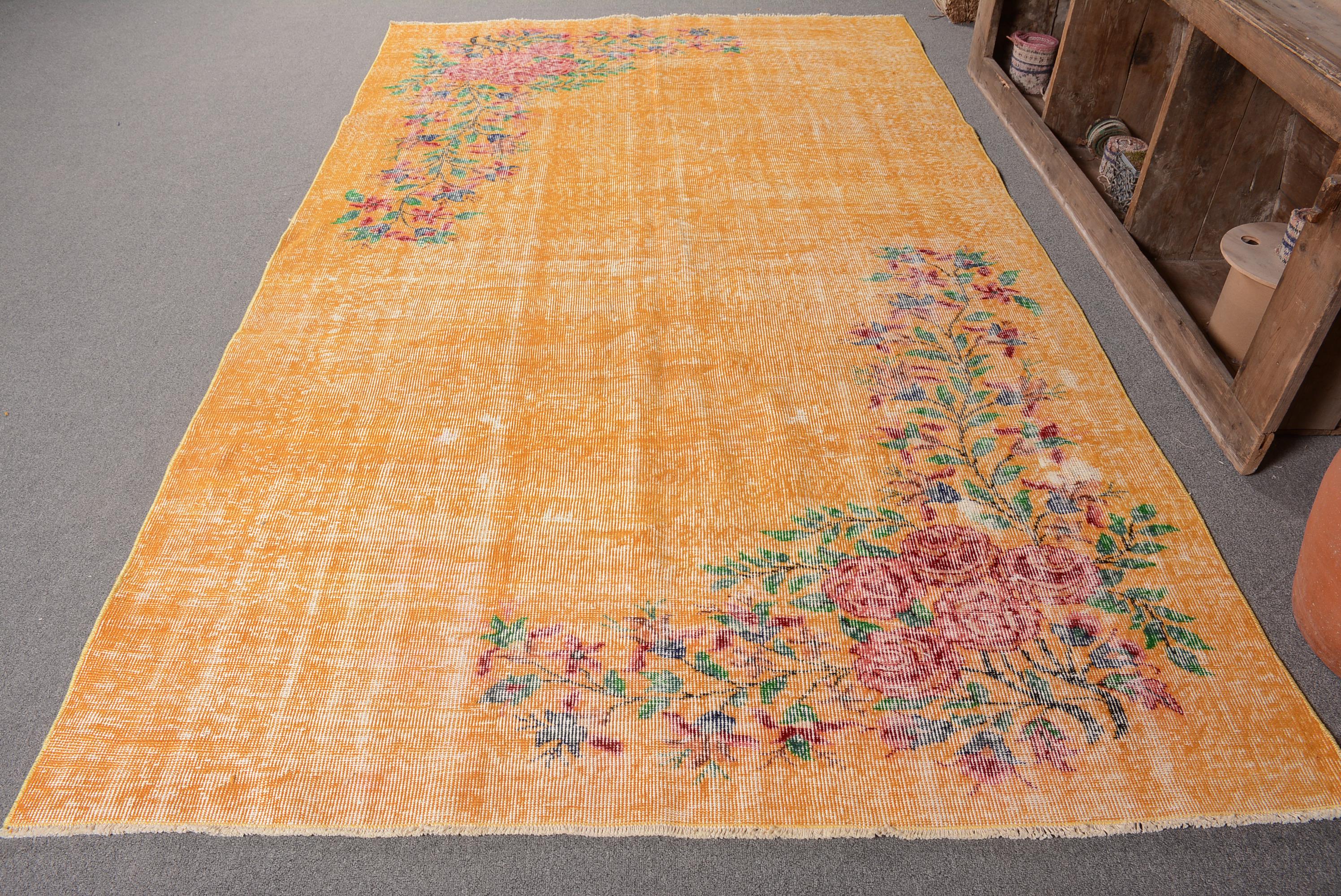 ヴィンテージラグ、トルコラグ、6x10インチの大型ラグ、アンティーク