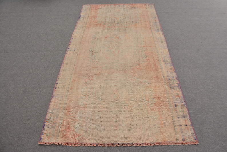 Vintage Rug, Turkish Rug, Area Rug, Antique Carpet, 48x90 inches Red Rug, Handwoven Bedroom Rugs, Wool Indoor Carpet,  12799