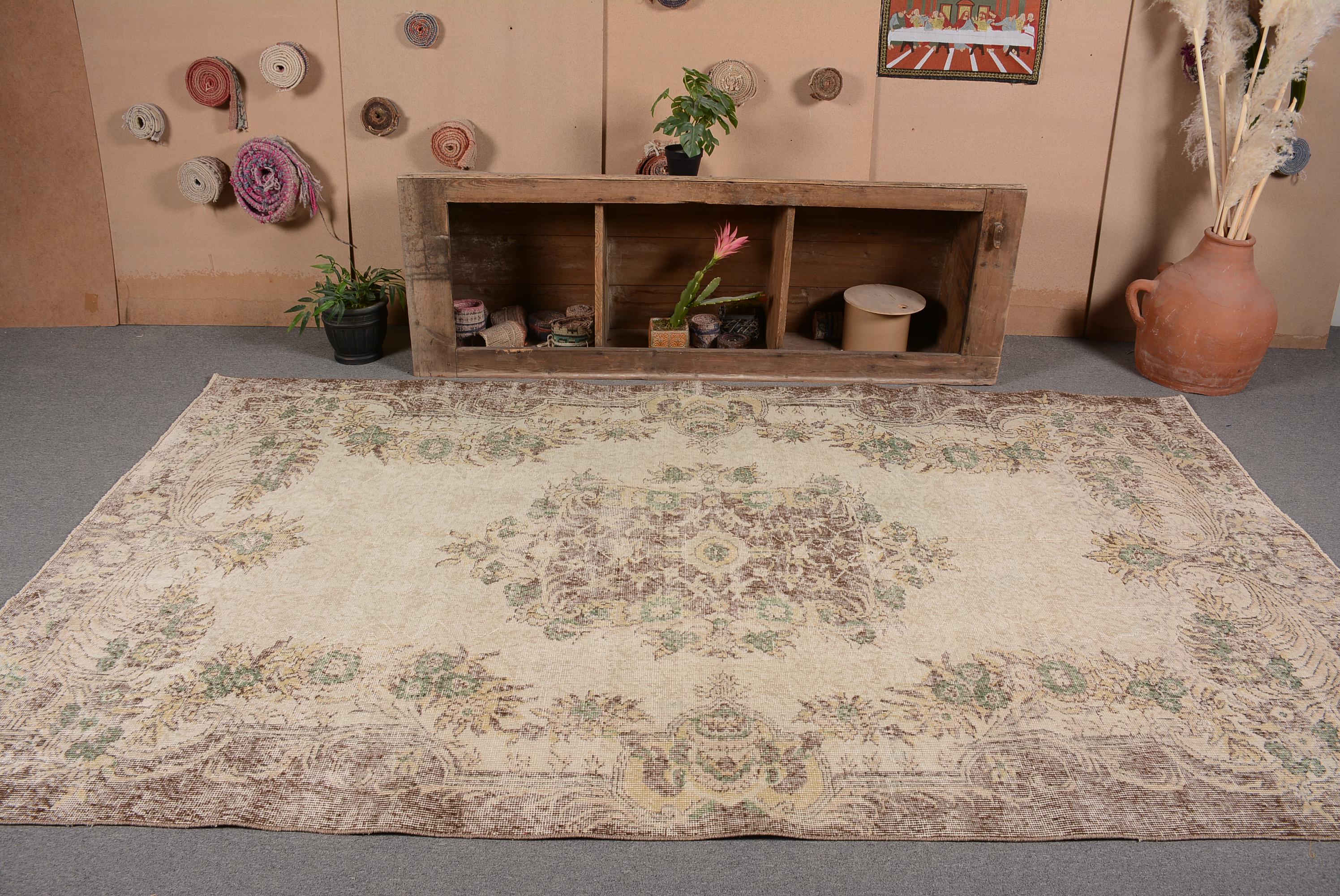 ヴィンテージ トルコラグ　ベージュ トルコ ヴィンテージラグ A116 ベージュ セージグリーン ダーク