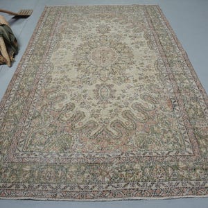 Turkish Rug, Anatolian Rugs, Vintage Rug, 5.7x9.9 ft Large Rugs, Brown Antique Rug, Rugs For Living Room, Gift For Him