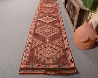 ヴィンテージ トルコ ランナー ラグ 87 x 274 cm 3 x 9 フィート