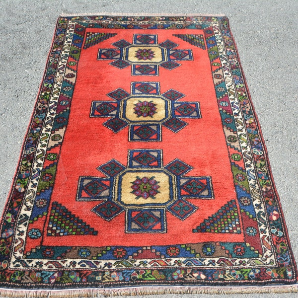 Turkish Rug, 3.8x6.3 ft, Area Rug, Anatolian Rug, Organic Rug, Decorative Rug, Wool Rug, Antique Rug, Vintage Rug, Oriental Rug,  Code 7460