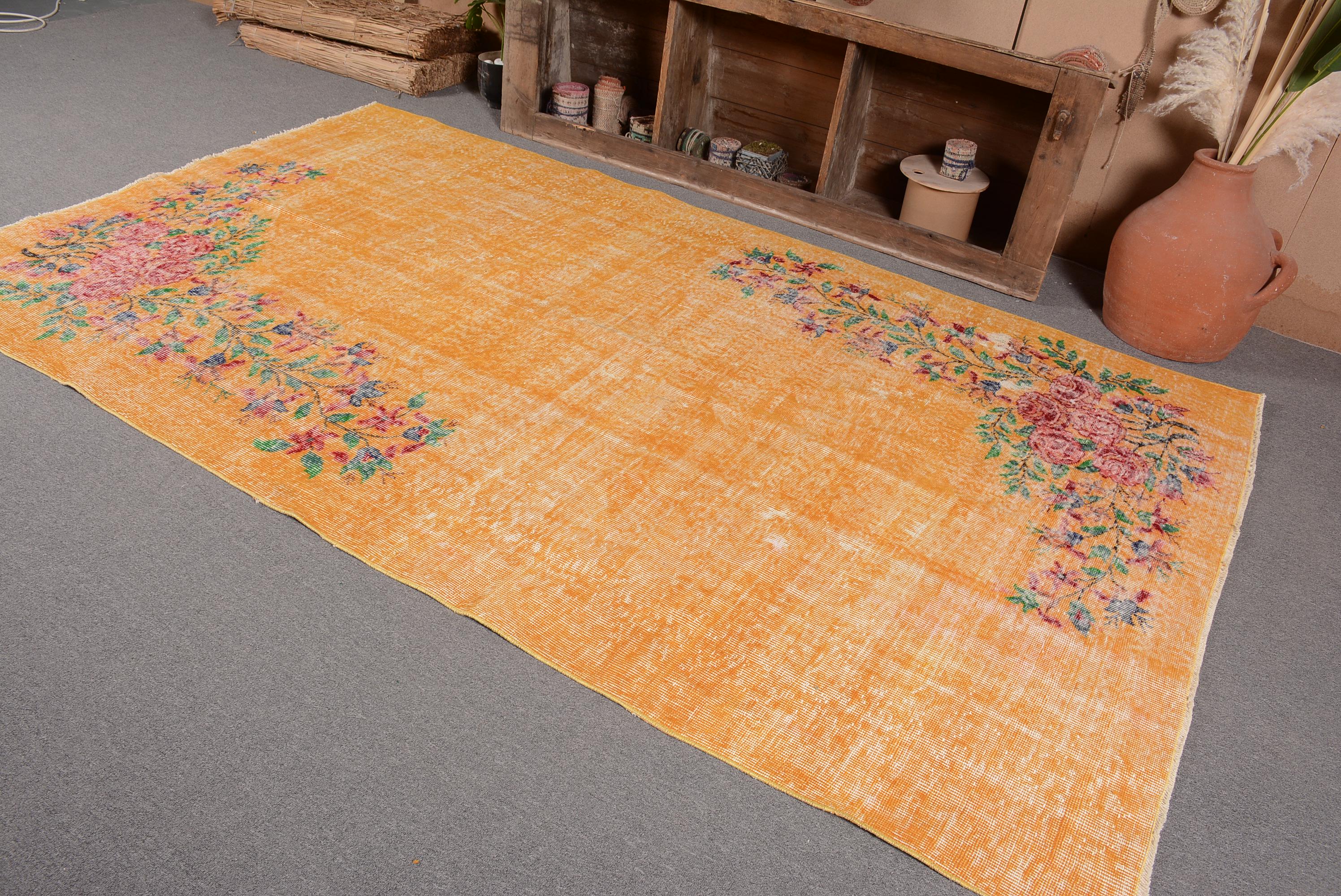 ヴィンテージラグ、トルコラグ、6x10インチの大型ラグ、アンティーク