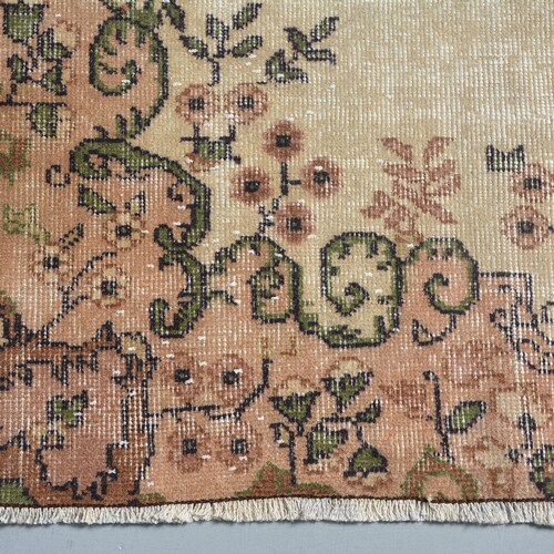 Vintage Rug, Area shops Carpet, Turkish Rug, Oushak Carpet, 48x84 inches Beige Rug, Outdoor Rug, Bedroom Rugs, Decorative Indoor Carpet, 12293