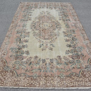 5.4x9.3 ft Large Rug, Rugs For Living Room, Antique Rug, Turkish Rug, Vintage Rug, Green Oushak Rug, Turkish Salon Rug