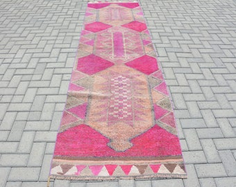 ヴィンテージ トルコ製ランナーラグ 93 x 323 cm 3 x 11フィート