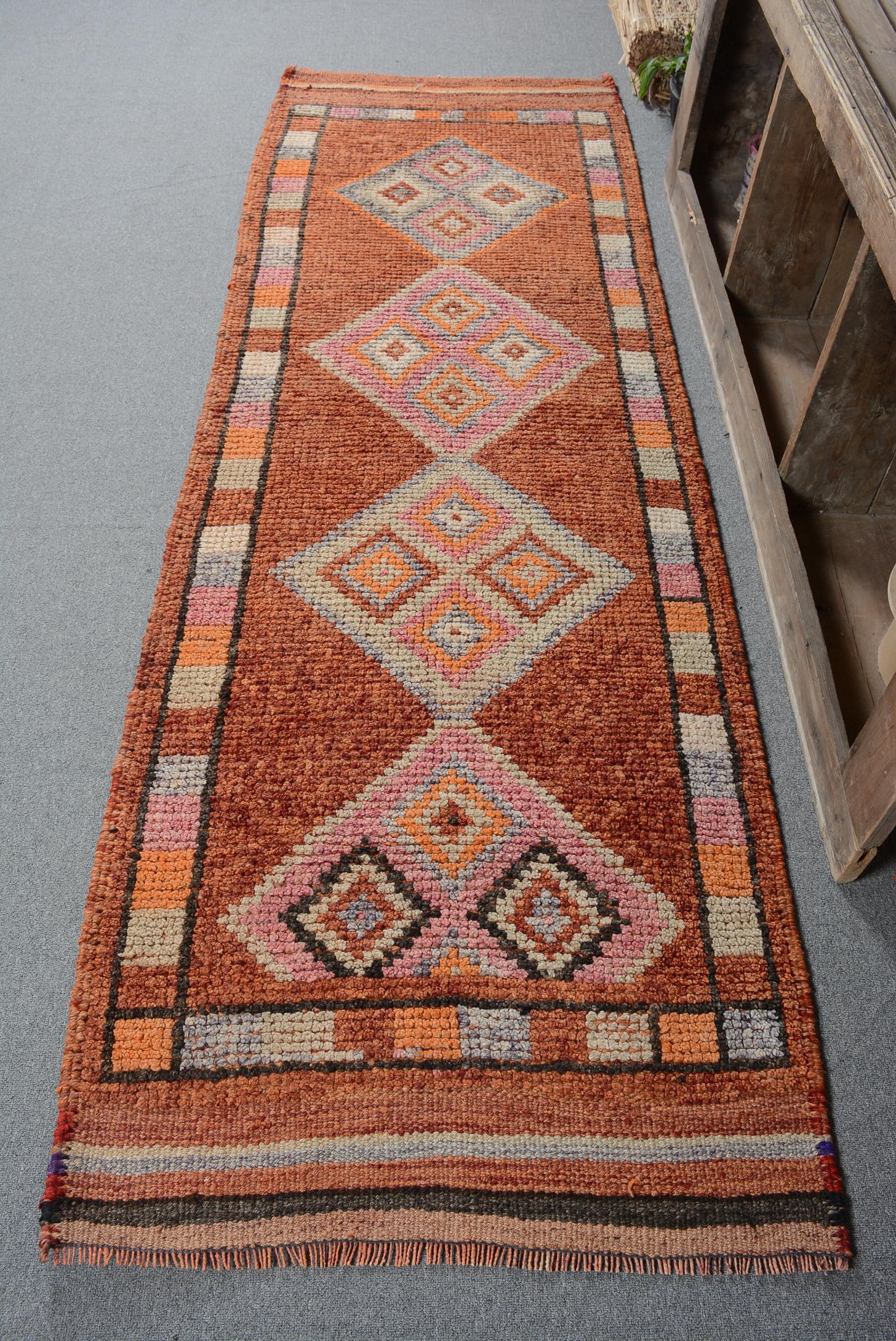 ヴィンテージ トルコ ランナー ラグ 87 x 274 cm 3 x 9 フィート