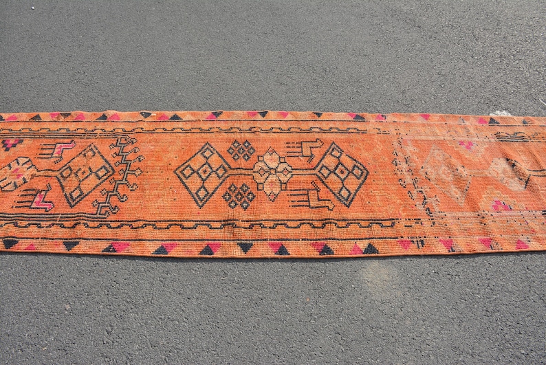 Turkish Rug Organic Rug Herki Rug 2.7x12.1 ft Hallway Rug Antique Rug Oriental Rug Code 8674 Vintage Rug Runner Rug Kitchen Rug