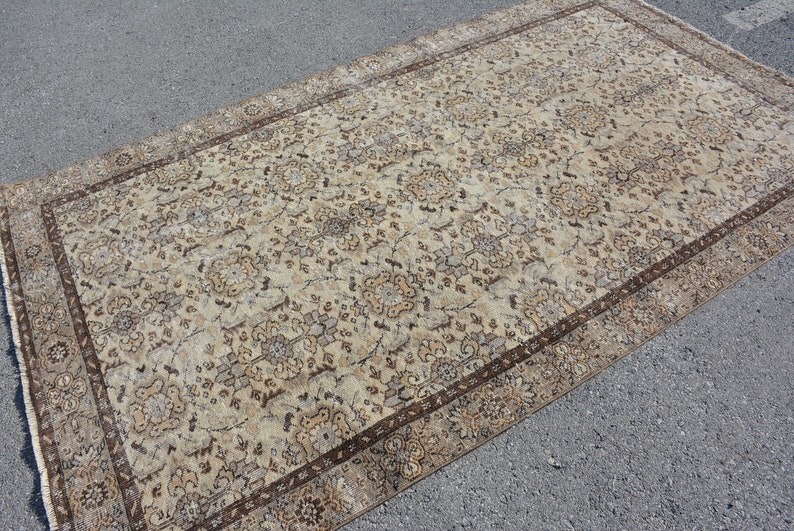 Oriental Rug Large Rug Code 8049 Antique Rug 5.1x8.7 ft Oushak Rug Organic Rug Vintage Rug Turkish Rug Living Room Rug Salon Rug