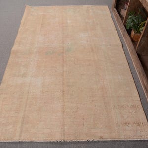 4x7 Area Rug, Turkish Rug, Vintage Rug, Muted Anatolian Rug, Rugs For Dining Room, 4.3x7.1 ft Beige Rug, Soft Washable Antique Rug,