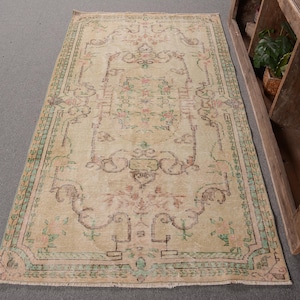 ヴィンテージラグ、トルコラグ、4x6 アクセントラグ、ウシャクラグ