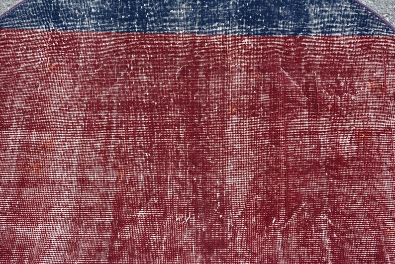 Red Rug, Round Rug, Circle Rug, Small Rug, Antique Rug, 3.9'x3.9