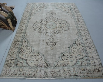 Vintage Rug, Turkish Rug, 7x10 Large Rugs, Oushak Rug, Rugs For