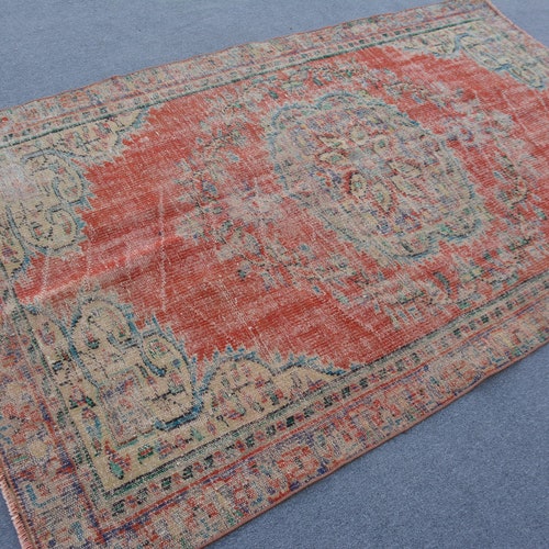Turkish Rug, Vintage Rug, Area Carpet, Antique Carpet, 56x94 inches Red Carpet, shops Organic Bedroom Rug, Handmade Indoor Rug, 12490