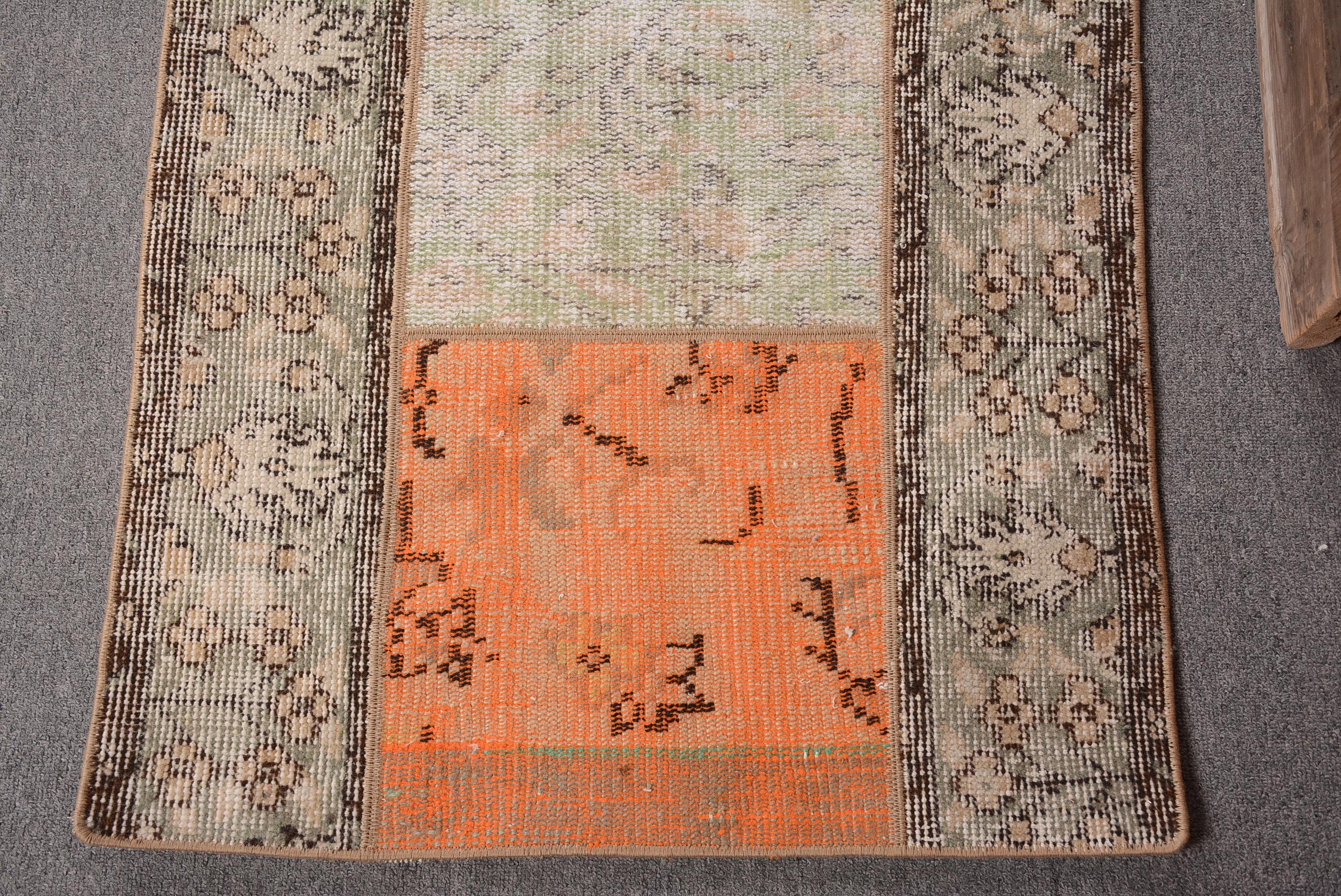 トルコラグ、ヴィンテージラグ、2x8 ランナーラグ、パッチワークラグ