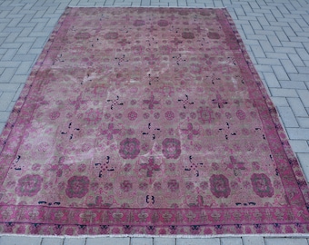 Vintage Rug, Turkish Rug, Large Carpet, Home Decor Rug, 70x99 inches Pink Carpet, Handwoven Salon Carpet, Tribal Bedroom Carpet,  10886