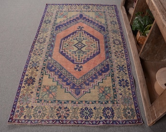 ヴィンテージラグ、トルコラグ、4x6 アクセントラグ、ウシャクラグ