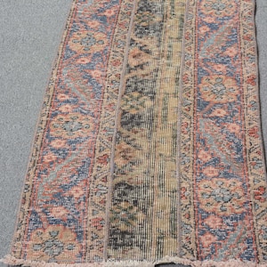 Small Rugs, Turkish Rug, Vintage Rug, Antique Rugs, Patchwork Rug, Rugs For Bathroom, 1.6x4.1 ft Brown Rug, Entry Rugs, Gift For Him,  14307