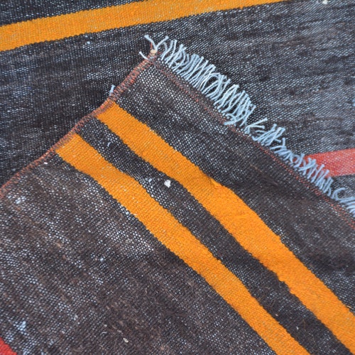 Turkish Kilim, Vintage Kilim, Runner Kilim, Oushak Kilim, shops 38x130 inches Black Kilim, Turkey Kilim, Hallway Kilim, 11253