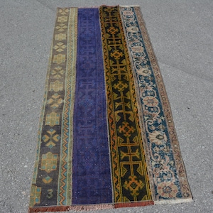 Vintage Turkish Area Rug, Colorful Pattern, Handmade 3x6ft Rug, Unique Kilim Design, Multicolor Decorative Carpet, Bohemian Floor Decor