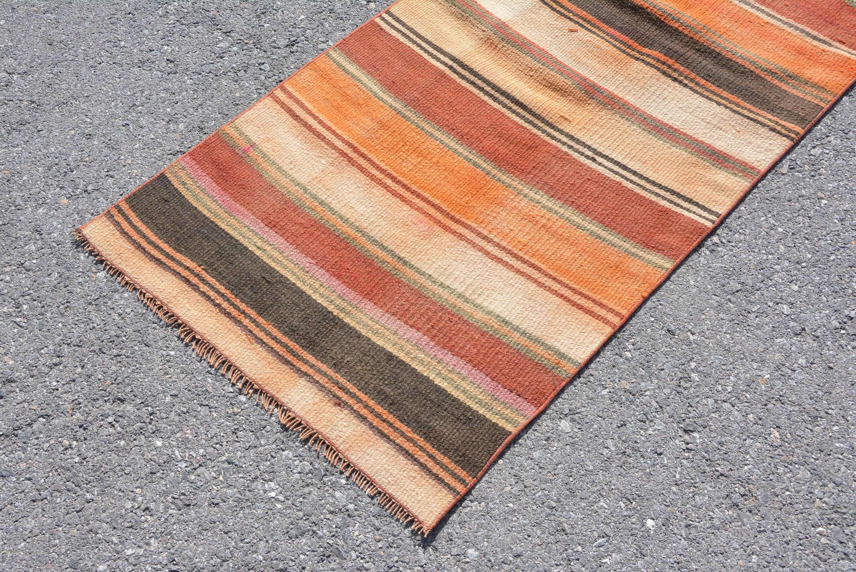 ヴィンテージ　トルコ製ランナーラグ トルコヴィンテージラグ 大判ランナーラグ 80.5×262 ミルクティー