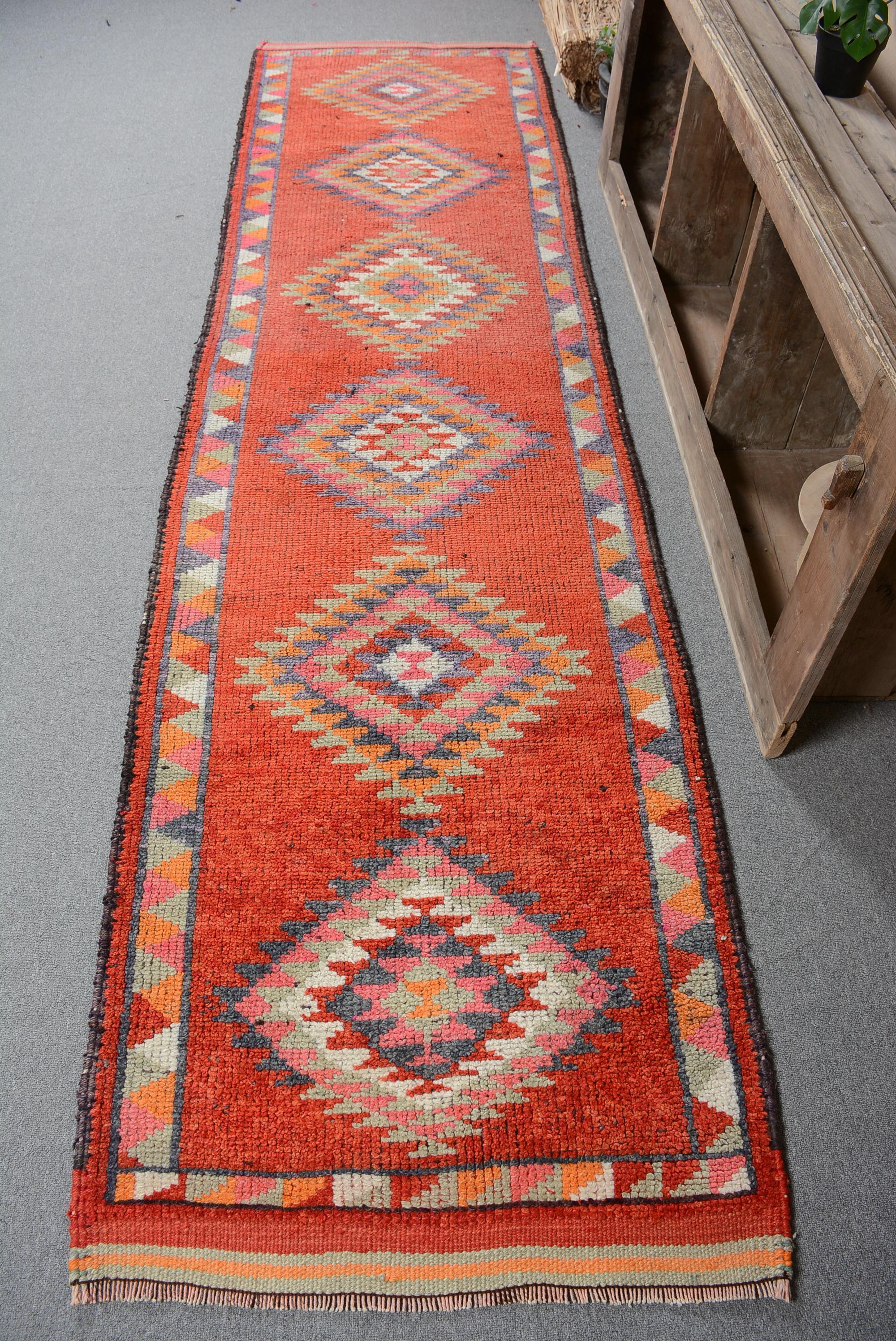 ラグ カーペット キリム 絨毯 ビンテージラグ 幾何学 赤茶