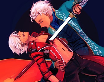 Dante et Vergil - DMC3 Devil May Cry 3 - 11 "x 17" impression