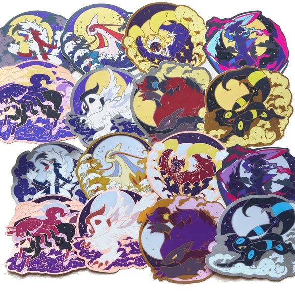 Autocollants Pokemon métalliques mats de 2,5 pouces