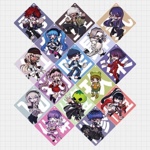 2.5&quot; The Hundred Line Last Defense Academy Charms; eito takumi darumi tsubasa yugamu kako ima kyoshika nozomi hiruko kurara
