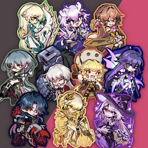 May include: A set of 10 colorful anime-style character stickers. The stickers feature a variety of characters with different hairstyles, clothing, and accessories. The stickers are perfect for adding a touch of personality to laptops, water bottles, or journals.